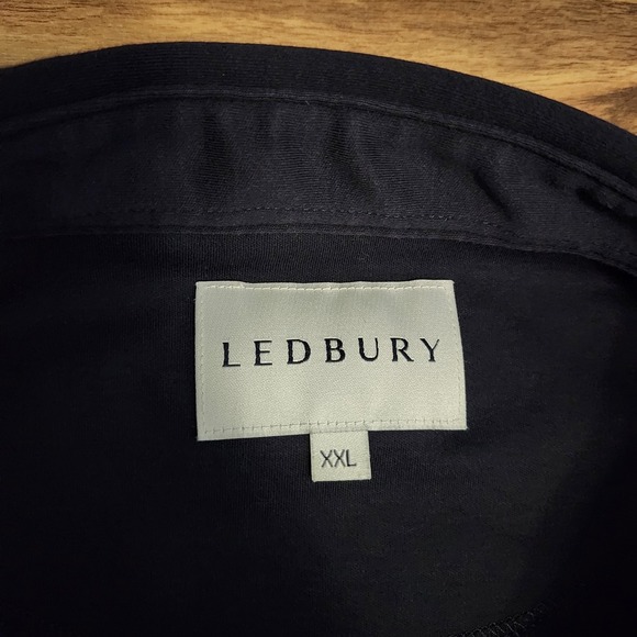 Ledbury Navy Long Sleeve Medium Polo Shirt Casual Size XXL - Picture 6 of 9